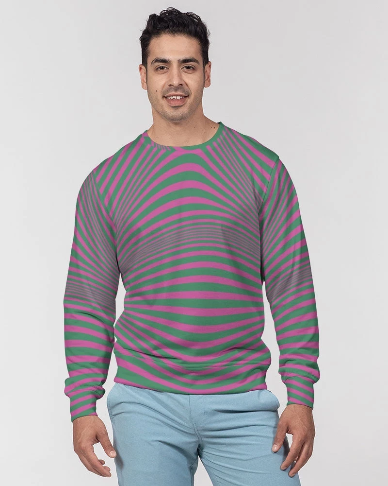 Harlow & Lloyd Fuchsia & Green Optical Men's French Terry Pullover Sweatshirt Sweatshirts & Pullovers 5 Harlow & Lloyd Fuchsia & Green Optical Men's French Terry Pullover Sweatshirt Sweatshirts & Pullovers