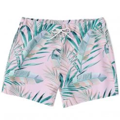 Subliminator Pacific Palms Pink Swim Shorts Men