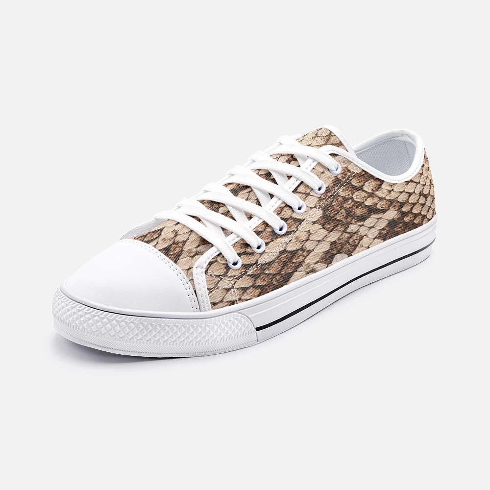 Harlow & Lloyd Snake Skin Unisex Low Top Canvas Shoes 3 Harlow & Lloyd Snake Skin Unisex Low Top Canvas Shoes