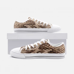 Harlow & Lloyd Snake Skin Unisex Low Top Canvas Shoes