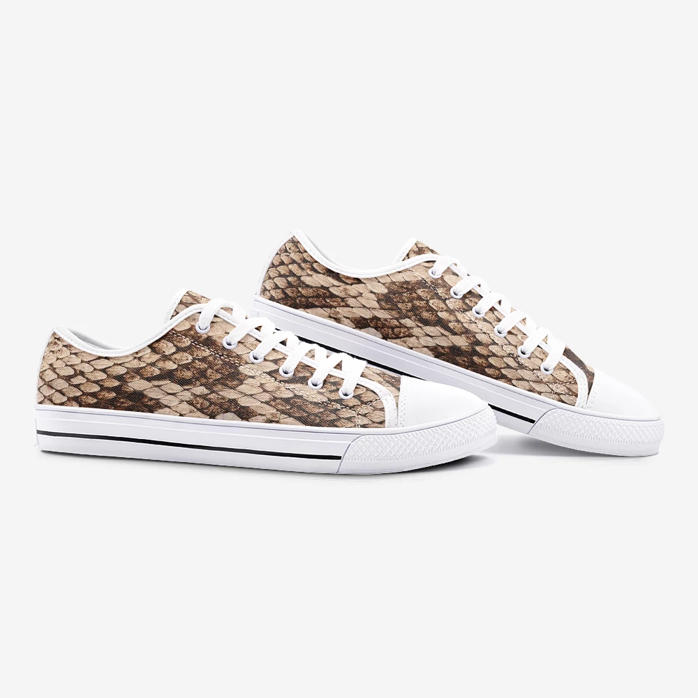 Harlow & Lloyd Snake Skin Unisex Low Top Canvas Shoes 5 Harlow & Lloyd Snake Skin Unisex Low Top Canvas Shoes