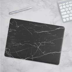 Harlow & Lloyd Macbook Hard Shell Case - Black Streaky Marble