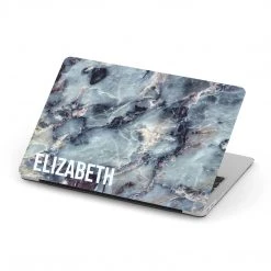 Harlow & Lloyd Macbook Cases Personalized Macbook Hard Shell Case - Blue Grey Marble