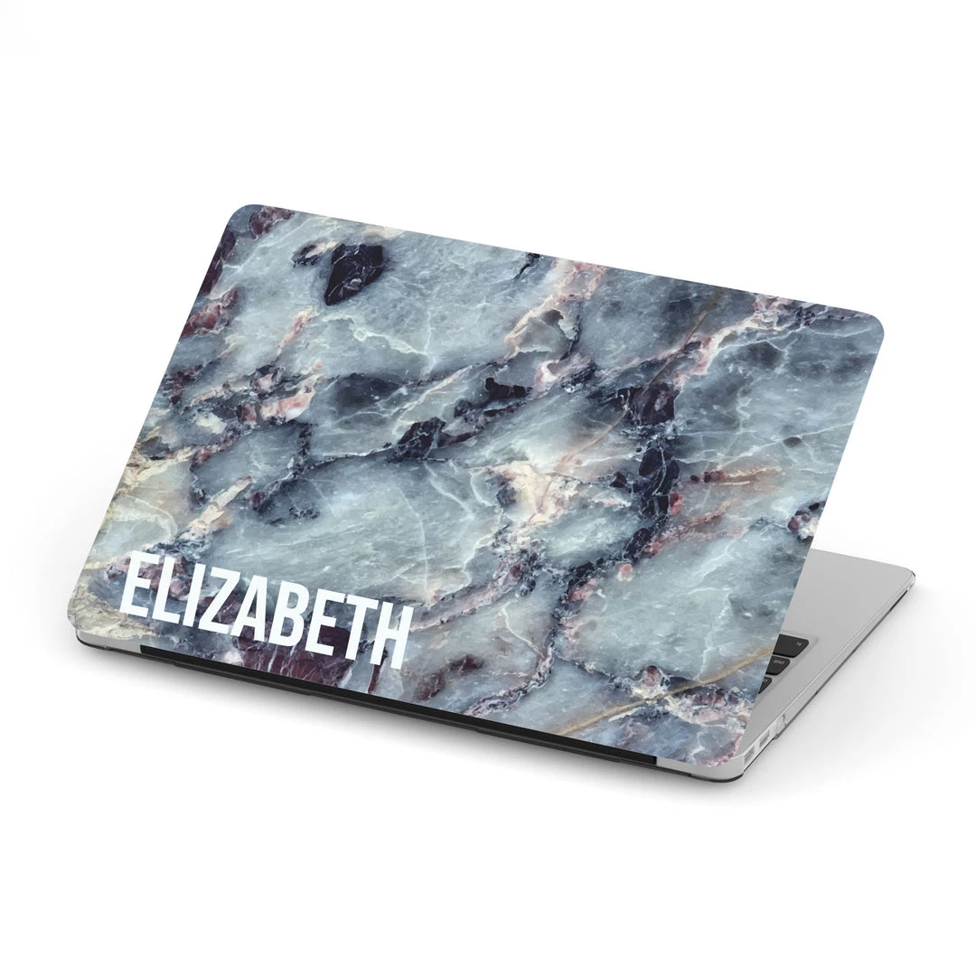 Harlow & Lloyd Macbook Cases Personalized Macbook Hard Shell Case - Blue Grey Marble 4 Harlow & Lloyd Macbook Cases Personalized Macbook Hard Shell Case - Blue Grey Marble
