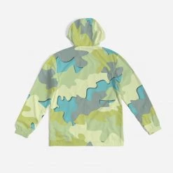 Harlow & Lloyd Jackets Blue Camo Men's Hooded Windbreaker Jacket