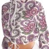 Harlow & Lloyd Purple Cream Paisley Women's Cropped Windbreaker