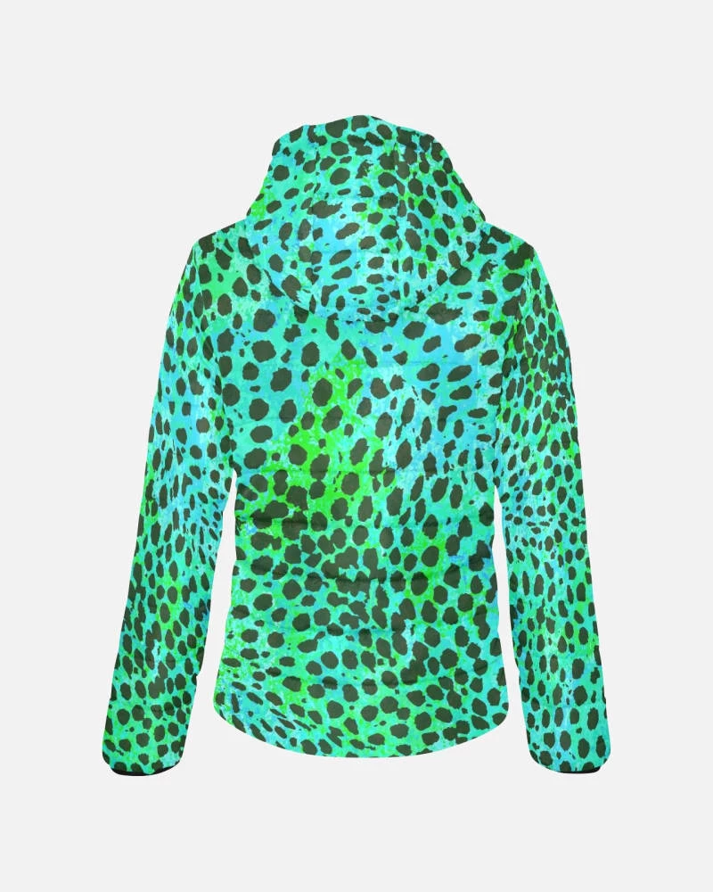 Harlow & Lloyd Neon Green Leopard Print Lightweight Womens Hooded Puffer Jacket 4 Harlow & Lloyd Neon Green Leopard Print Lightweight Womens Hooded Puffer Jacket