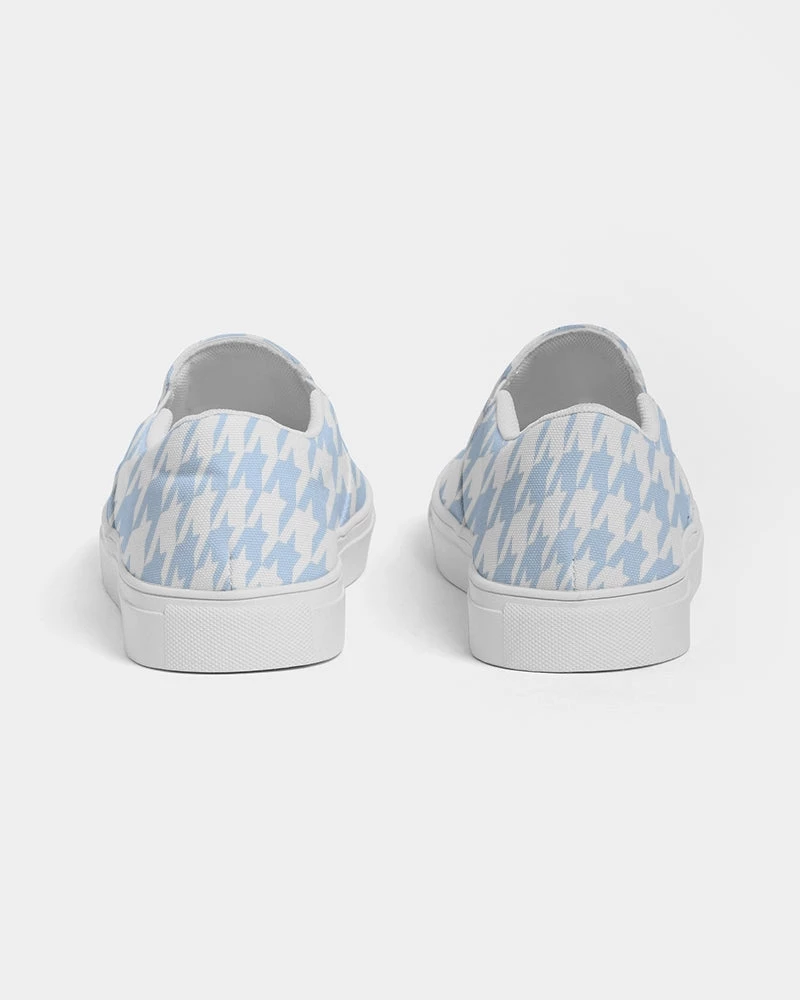 Harlow & Lloyd Pale Blue Large Houndstooth Women's Slip-On Canvas Shoe Shoes 9 Harlow & Lloyd Pale Blue Large Houndstooth Women's Slip-On Canvas Shoe Shoes