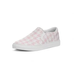 Harlow & Lloyd Pale Pink Large Houndstooth Women's Slip-On Canvas Shoe