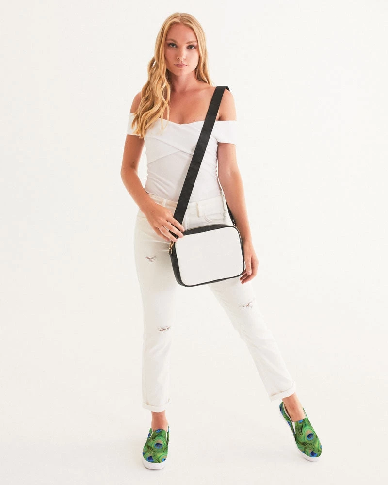 Harlow & Lloyd Shoes Stunning Peacock Women's Slip-On Canvas Shoe 5 Harlow & Lloyd Shoes Stunning Peacock Women's Slip-On Canvas Shoe