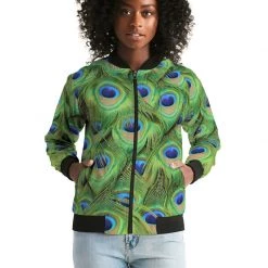 Harlow & Lloyd Jackets Stunning Peacock Women's Bomber Jacket 15 Harlow & Lloyd Jackets Stunning Peacock Women's Bomber Jacket
