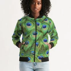 Harlow & Lloyd Jackets Stunning Peacock Women's Bomber Jacket