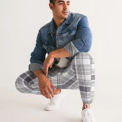 Harlow & Lloyd Black & White Tartan Check Lightweight Men's Track Pants Pants & Joggers 15 Harlow & Lloyd Black & White Tartan Check Lightweight Men's Track Pants Pants & Joggers