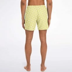 Subliminator Yellow Geometric Pattern Swim Shorts