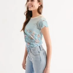 Harlow & Lloyd Cherry Blossoms With Bird Women's Tee