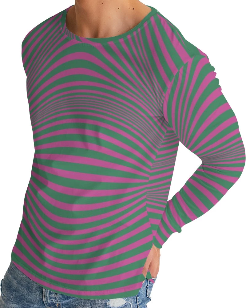 Harlow & Lloyd Fuchsia & Green Optical Men's Long Sleeve Tee 9 Harlow & Lloyd Fuchsia & Green Optical Men's Long Sleeve Tee