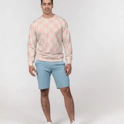 Harlow & Lloyd Sweatshirts & Pullovers Pink Vanilla Check Men's French Terry Pullover Sweatshirt