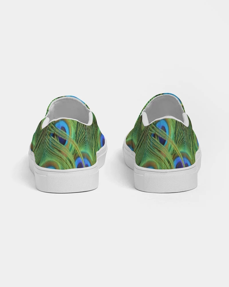Harlow & Lloyd Shoes Stunning Peacock Women's Slip-On Canvas Shoe 7 Harlow & Lloyd Shoes Stunning Peacock Women's Slip-On Canvas Shoe