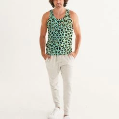 Harlow & Lloyd Spearmint Banana Leopard Print Men's Tank T Shirts & Tanks 13 Harlow & Lloyd Spearmint Banana Leopard Print Men's Tank T Shirts & Tanks