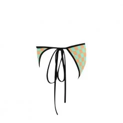 Harlow & LLoyd Women Green & Orange Check Bikini Bottom 8 Harlow & LLoyd Women Green & Orange Check Bikini Bottom