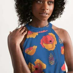 Harlow & Lloyd Wild Orange Vines Women's Halter Dress