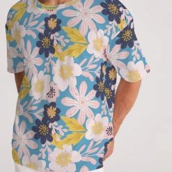 Harlow & Lloyd T Shirts & Tanks Blue Frisky Floral Men's Premium Heavyweight Tee 14 Harlow & Lloyd T Shirts & Tanks Blue Frisky Floral Men's Premium Heavyweight Tee