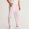 Harlow & Lloyd Pants & Joggers Pale Pink Gingham Check Men's Lightweight Track Pants