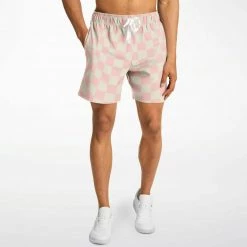Subliminator Pink Vanilla Check Fleece Shorts