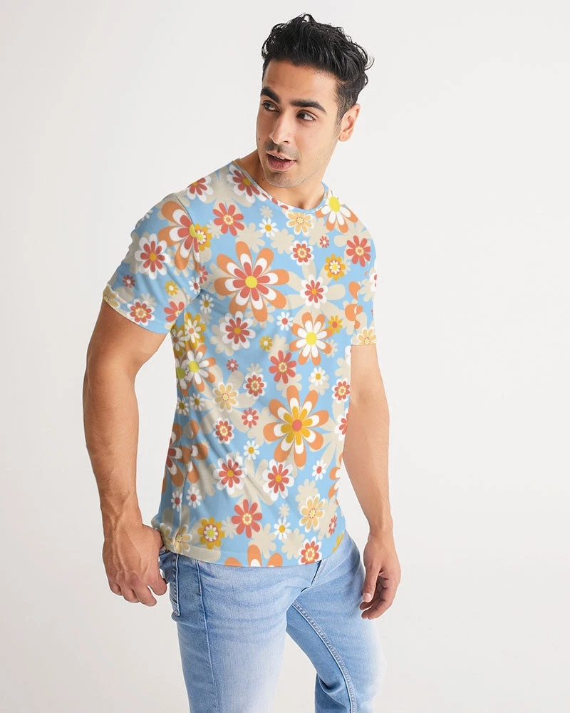 Harlow & Lloyd Blue Blooming Mod Floral Men's Tee T Shirts & Tanks 4 Harlow & Lloyd Blue Blooming Mod Floral Men's Tee T Shirts & Tanks