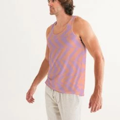Harlow & Lloyd Peach & Orchid Stripe Men's Tank T Shirts & Tanks 12 Harlow & Lloyd Peach & Orchid Stripe Men's Tank T Shirts & Tanks