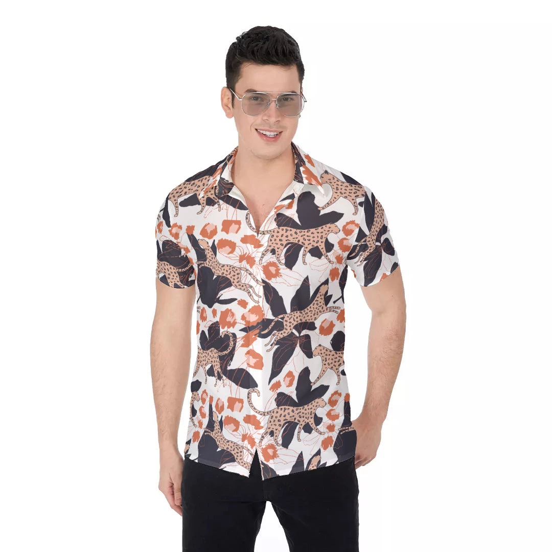 Harlow & LLoyd Jungle Leopard White Short Sleeve Shirt 8 Harlow & LLoyd Jungle Leopard White Short Sleeve Shirt