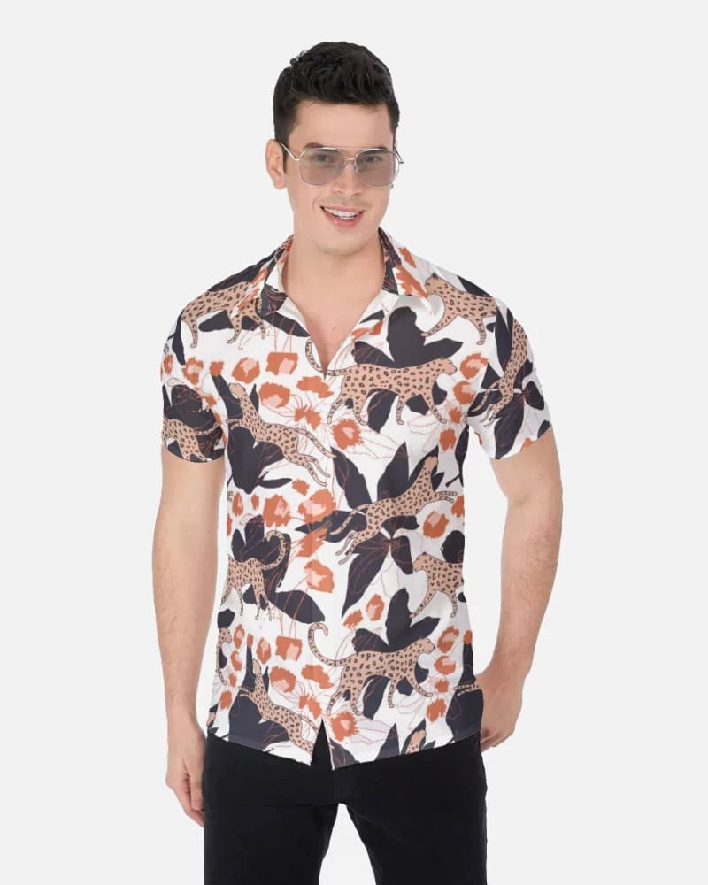 Harlow & LLoyd Jungle Leopard White Short Sleeve Shirt 4 Harlow & LLoyd Jungle Leopard White Short Sleeve Shirt