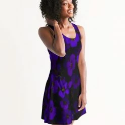 Harlow & Lloyd Midnight Purple Flower Women's Racerback Dress 10 Harlow & Lloyd Midnight Purple Flower Women's Racerback Dress