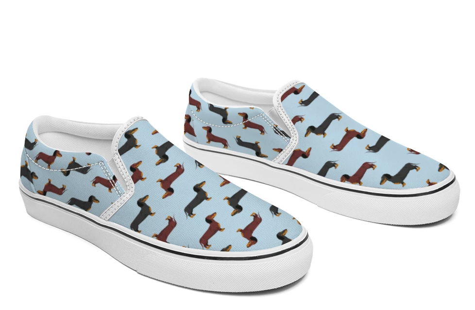 ThisNew Dachshund Blue Slip On Unisex Canvas Shoes 4 ThisNew Dachshund Blue Slip On Unisex Canvas Shoes