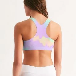 Harlow & Lloyd Lilac Mint Tie Dye Women's Seamless Sports Bra 8 Harlow & Lloyd Lilac Mint Tie Dye Women's Seamless Sports Bra