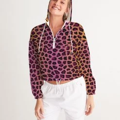 Harlow & Lloyd Jackets Vivid Cheetah Women's Cropped Windbreaker