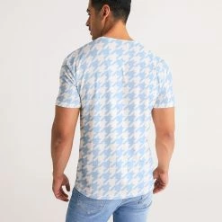 Harlow & Lloyd T Shirts & Tanks Baby Blue Large Houndstooth Men's Tee