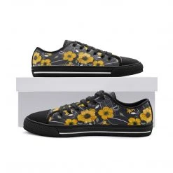 Harlow & LLoyd Yellow Floral Unisex Low Top Canvas Shoes 12 Harlow & LLoyd Yellow Floral Unisex Low Top Canvas Shoes