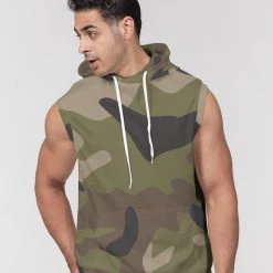 Harlow & Lloyd Woodland Camo Men's Premium Heavyweight Sleeveless Hoodie Hoodies 11 Harlow & Lloyd Woodland Camo Men's Premium Heavyweight Sleeveless Hoodie Hoodies
