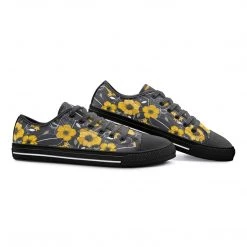 Harlow & LLoyd Yellow Floral Unisex Low Top Canvas Shoes 15 Harlow & LLoyd Yellow Floral Unisex Low Top Canvas Shoes
