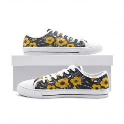 Harlow & LLoyd Yellow Floral Unisex Low Top Canvas Shoes 16 Harlow & LLoyd Yellow Floral Unisex Low Top Canvas Shoes