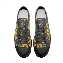Harlow & LLoyd Yellow Floral Unisex Low Top Canvas Shoes 14 Harlow & LLoyd Yellow Floral Unisex Low Top Canvas Shoes