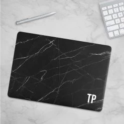 Harlow & Lloyd Personalized Macbook Hard Shell Case - Black Marble