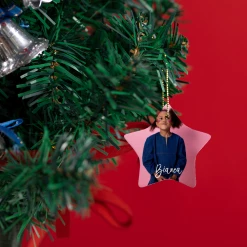 Harlow & Lloyd Custom Photo Christmas Ornaments With Personalized Name - Star Shape