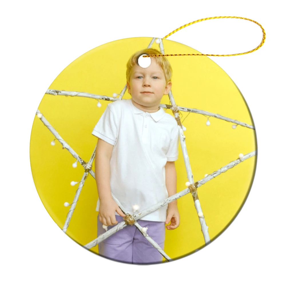 Harlow & Lloyd Custom Photo Christmas Ornaments With Personalized Name - Circle Shape 4 Harlow & Lloyd Custom Photo Christmas Ornaments With Personalized Name - Circle Shape