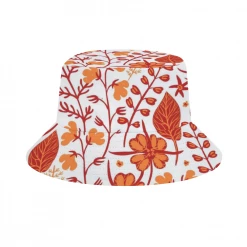 ThisNew Orange Retro Garden Bucket Hat
