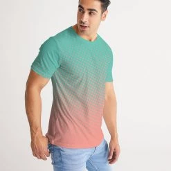 Harlow & Lloyd Green Peach Dots Men's Tee