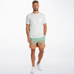 Subliminator Green Orange Color Fade Fleece Shorts 17 Subliminator Green Orange Color Fade Fleece Shorts