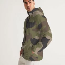 Harlow & Lloyd Woodland Camo Men's Windbreaker Jacket Jackets