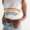 Harlow & Lloyd T Shirts & Tanks Rainbow Striped Twist-Front Tank 1 Harlow & Lloyd T Shirts & Tanks Rainbow Striped Twist-Front Tank